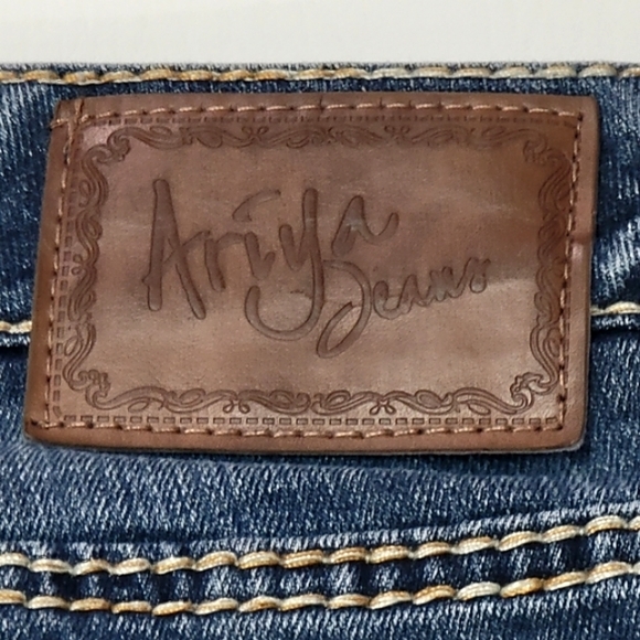 ARIYA JEANS ♡ Sweet 'n Sexy Embellished Bling Stretchy Flared Blue Jeans 11|12 - Picture 11 of 17